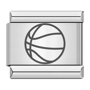New sports-themed Italian modular bracelet, titanium steel laser engraved, DIY free-assembly bracelet.