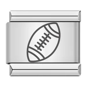 New sports-themed Italian modular bracelet, titanium steel laser engraved, DIY free-assembly bracelet.