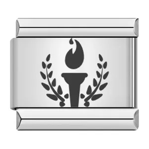 New sports-themed Italian modular bracelet, titanium steel laser engraved, DIY free-assembly bracelet.