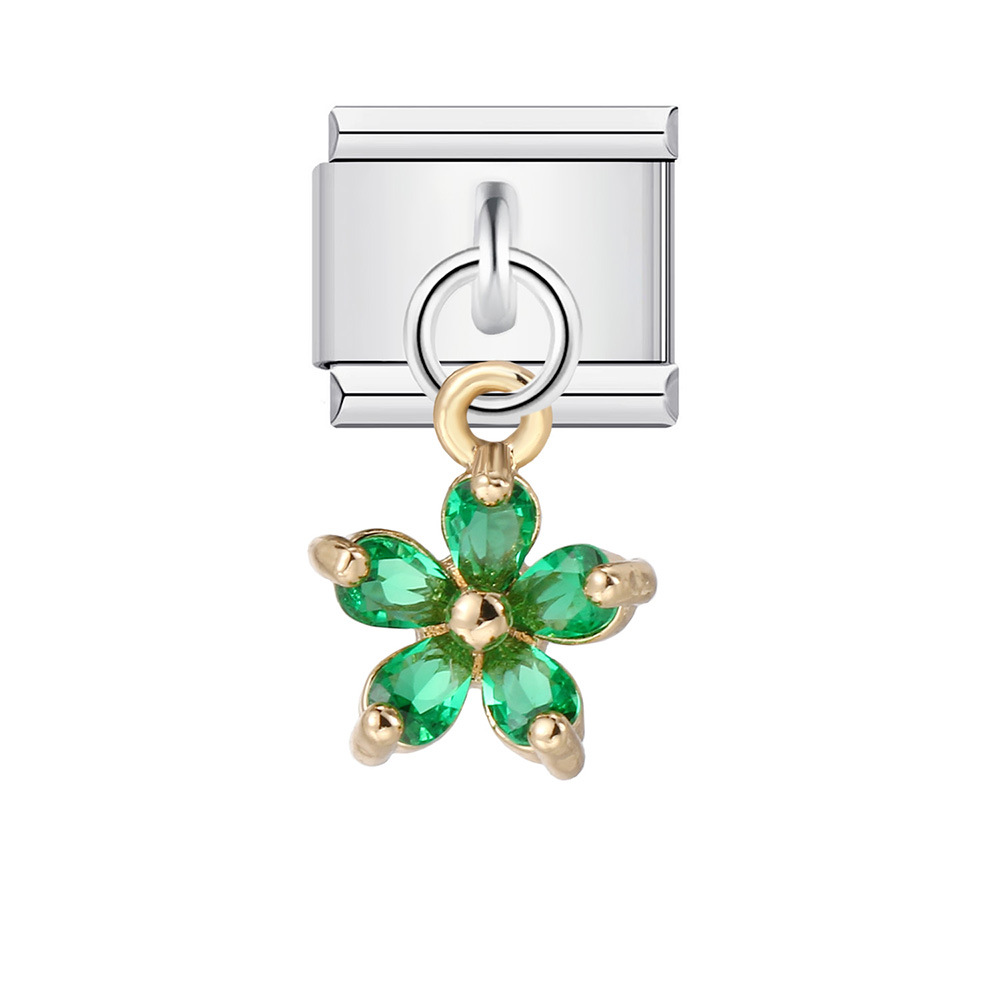 Charming Italian Modular Bracelet with Single Shell Pearl Titanium Steel Strap
