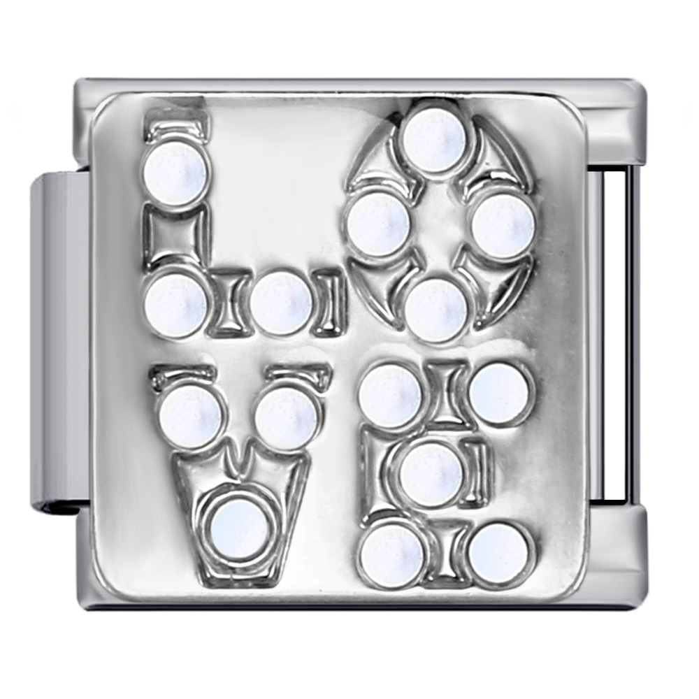 New Diamond-Studded Titanium Steel Welded Oil-Drip DIY Italian Charm Bracelet