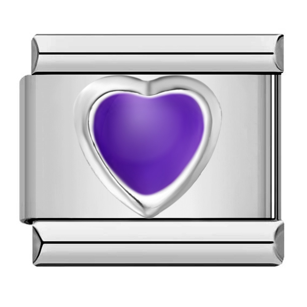 DIY Italian Modular Bracelet with Stamped Heart and Butterfly Pattern in Titanium Steel and Colorful Oil Drip Design