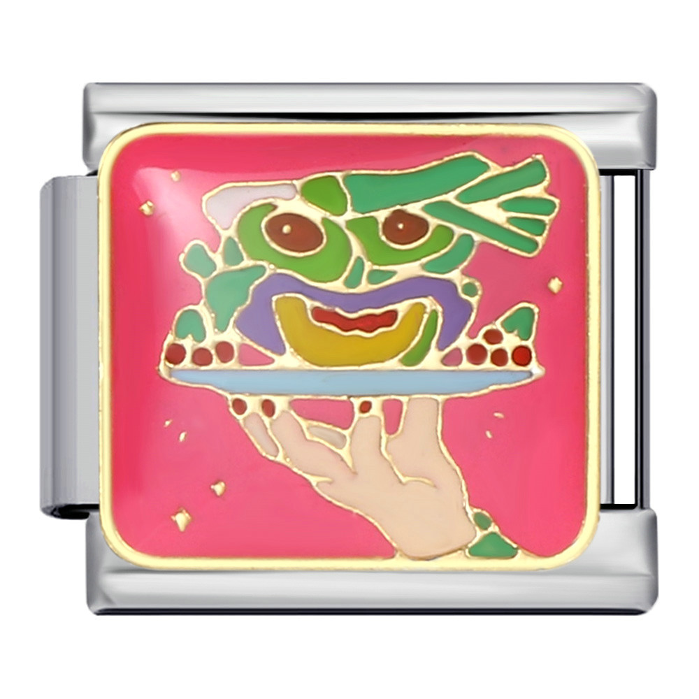 Cute cartoon character Italian modular bracelet titanium steel welded oil drip pattern DIY bracelet accessories wholesale