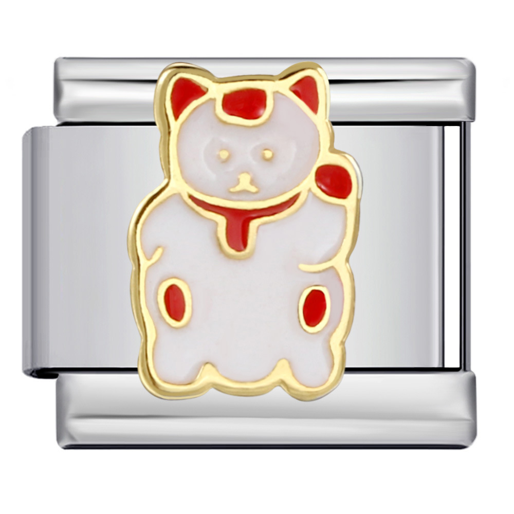 Italian modular stainless steel welded oil-drip animal pattern DIY free splicing and combination bracelet accessories