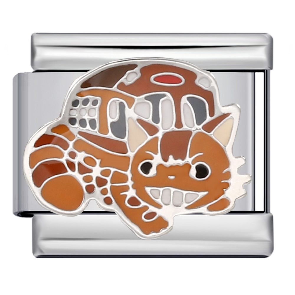 New Japanese manga character Italian modular bracelet, titanium steel welded cartoon pattern DIY elastic bangle