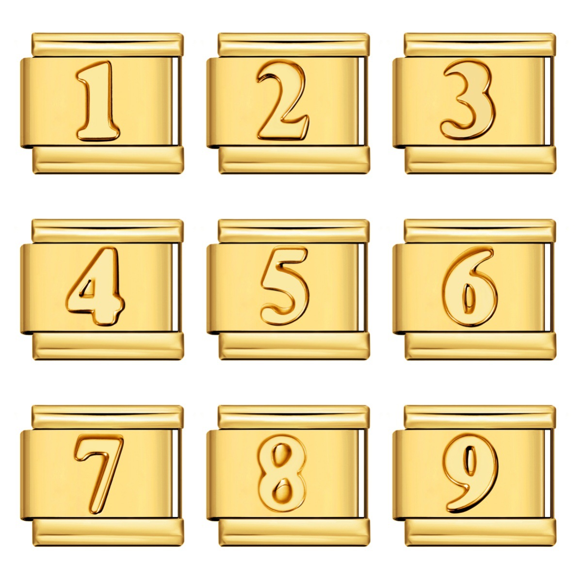 New titanium steel gold concave Arabic numeral DIY bracelet, Italian modular bracelet, watch strap, chain accessories wholesale