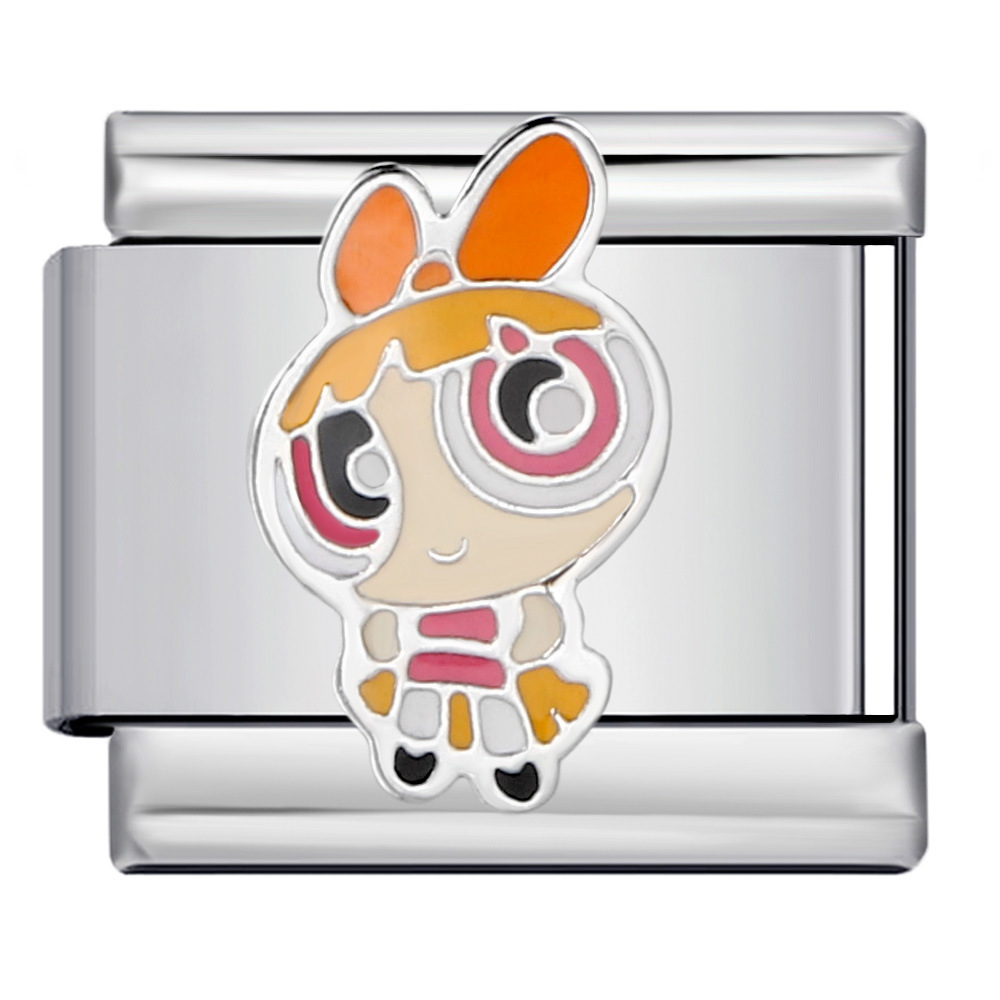 Classic cartoon character Italian modular bracelet, welded, gold-plated, oil-spliced, DIY stainless steel splicing and disassembling bracelet.