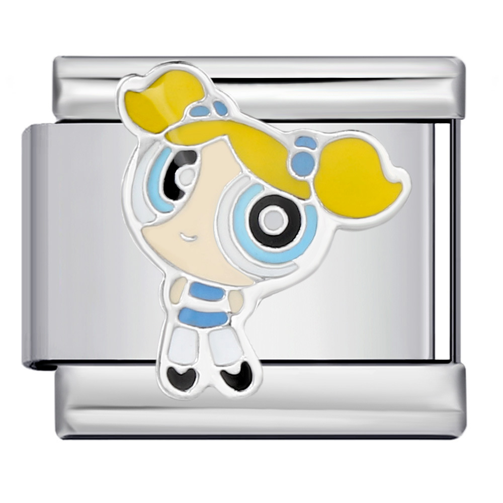 Classic cartoon character Italian modular bracelet, welded, gold-plated, oil-spliced, DIY stainless steel splicing and disassembling bracelet.