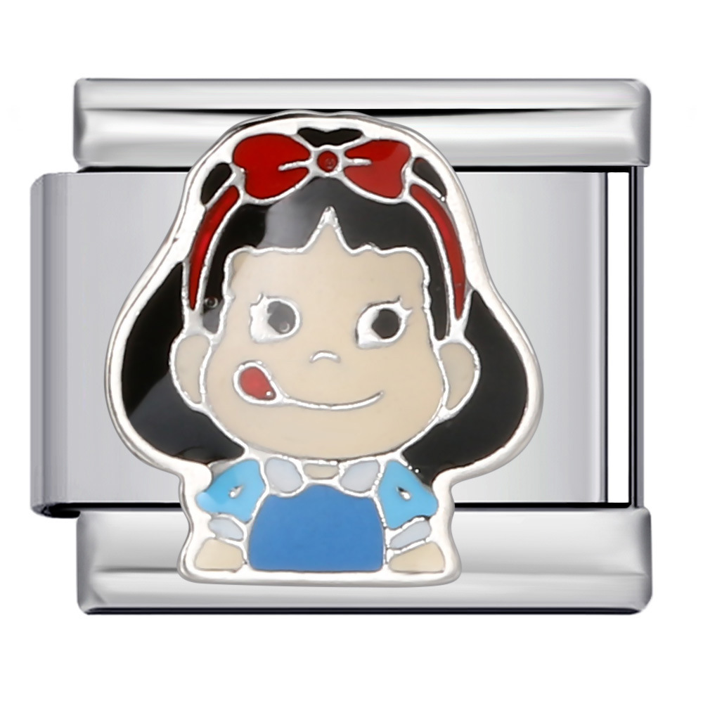 Classic cartoon character Italian modular bracelet, welded, gold-plated, oil-spliced, DIY stainless steel splicing and disassembling bracelet.