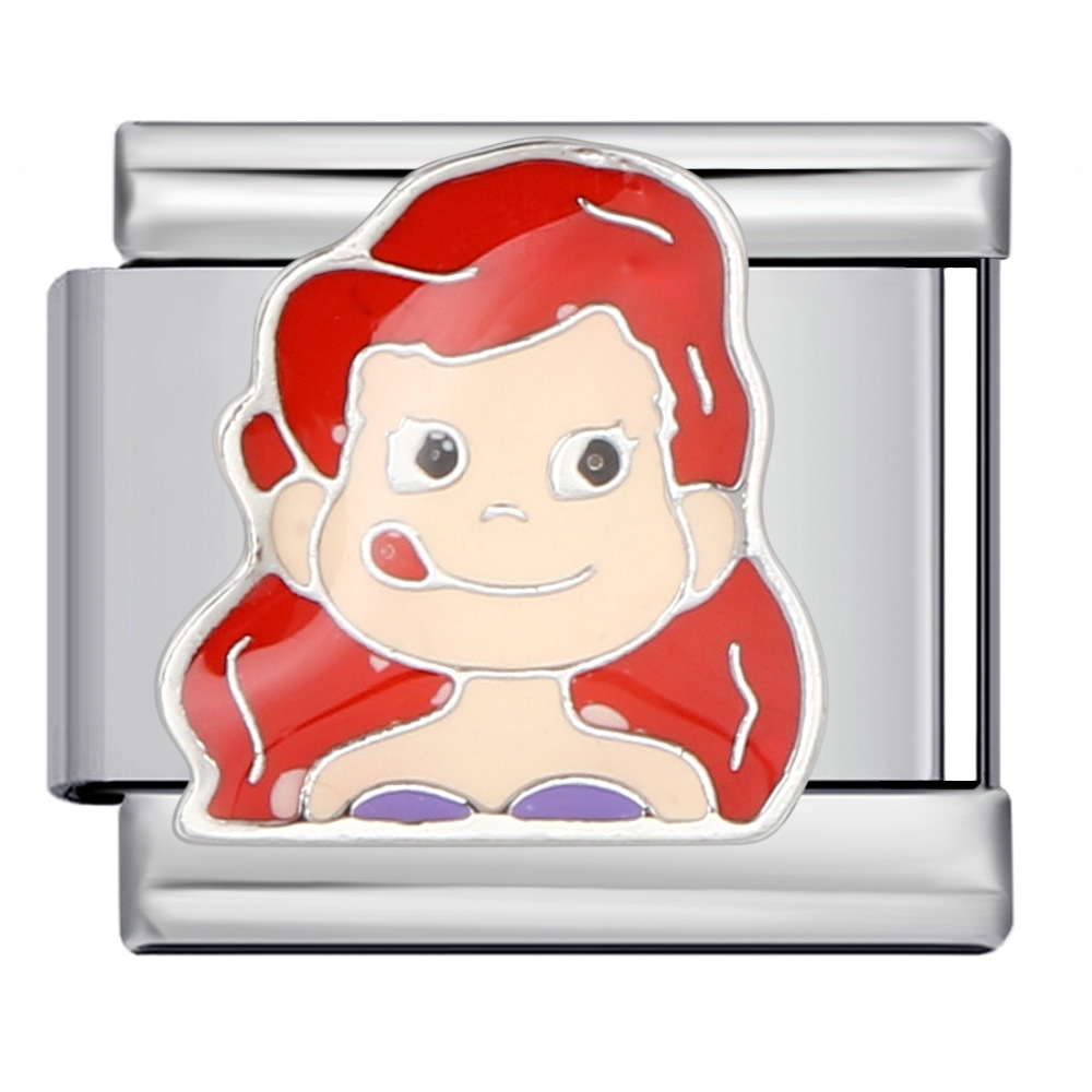 Classic cartoon character Italian modular bracelet, welded, gold-plated, oil-spliced, DIY stainless steel splicing and disassembling bracelet.
