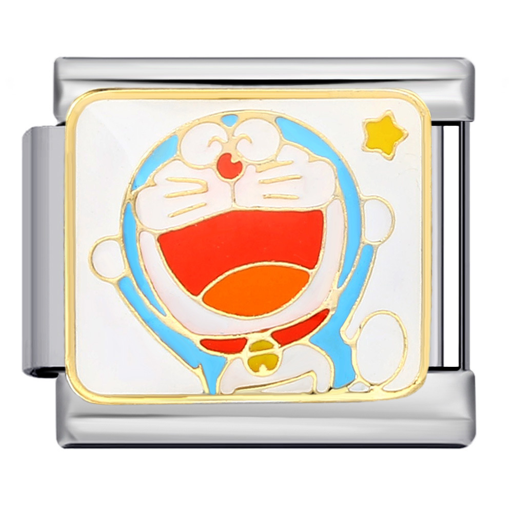 Classic cartoon character Italian modular bracelet, welded, gold-plated, oil-spliced, DIY stainless steel splicing and disassembling bracelet.
