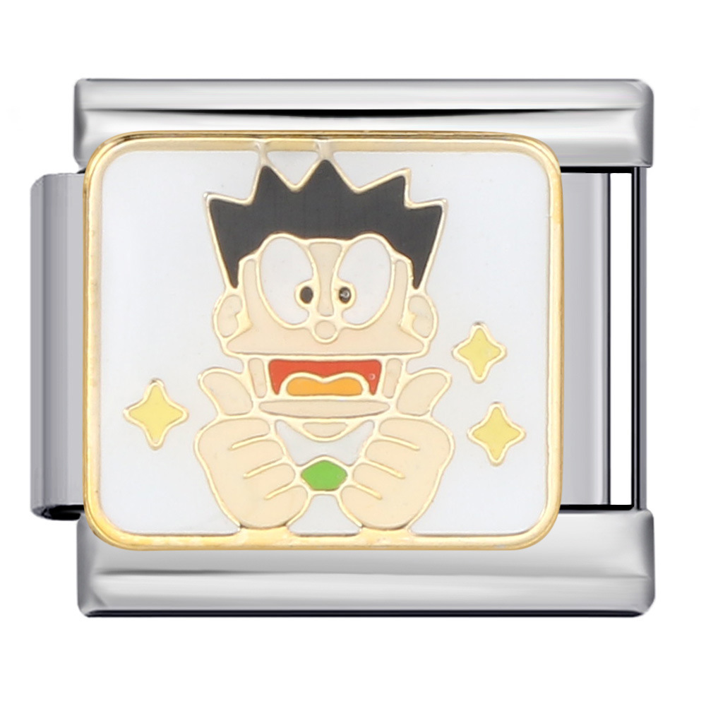Classic cartoon character Italian modular bracelet, welded, gold-plated, oil-spliced, DIY stainless steel splicing and disassembling bracelet.