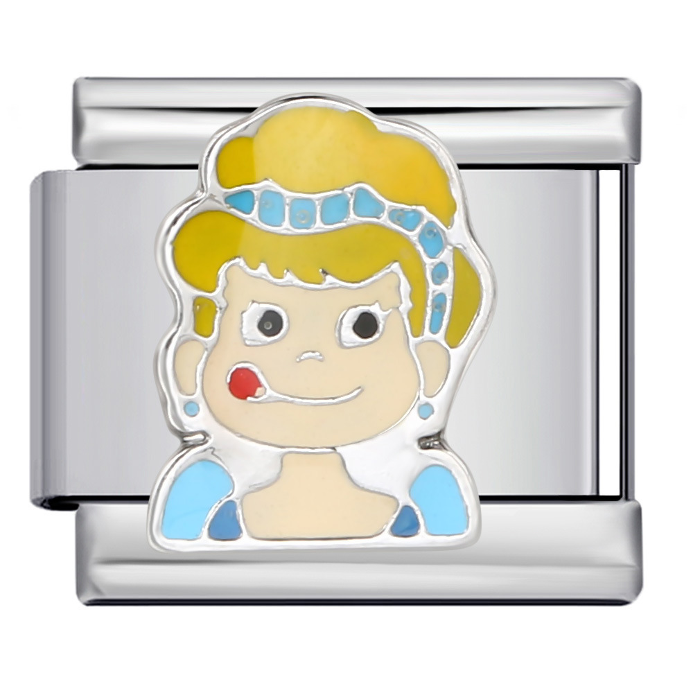 Classic cartoon character Italian modular bracelet, welded, gold-plated, oil-spliced, DIY stainless steel splicing and disassembling bracelet.