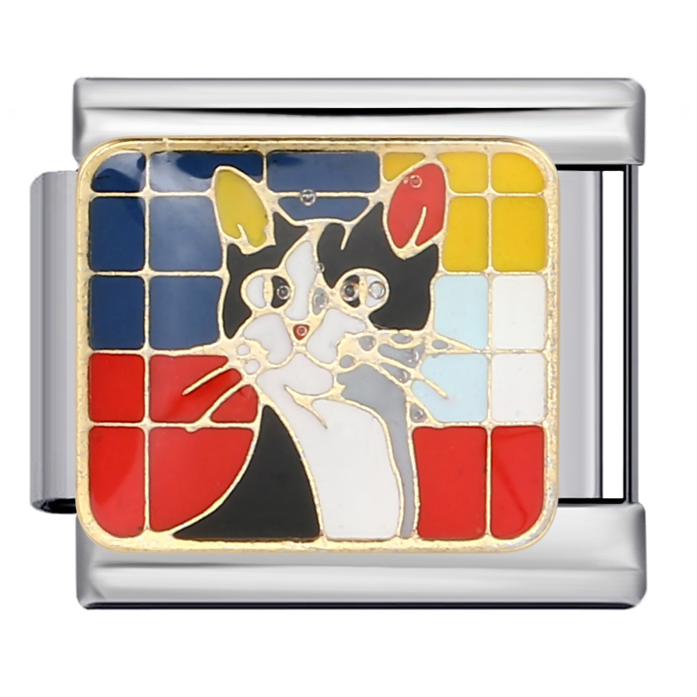 Cross-border Cartoon Animal Series Titanium Steel Welded Oil Drip DIY Bracelet Italian Modular Bracelet Accessories Wholesale