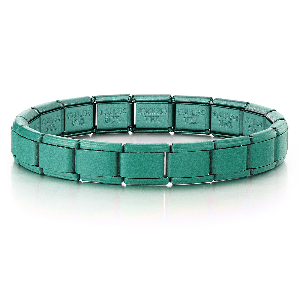 Matte electroplated Italian modular bracelet with elastic interlocking titanium steel watch strap accessories wholesale basic chain