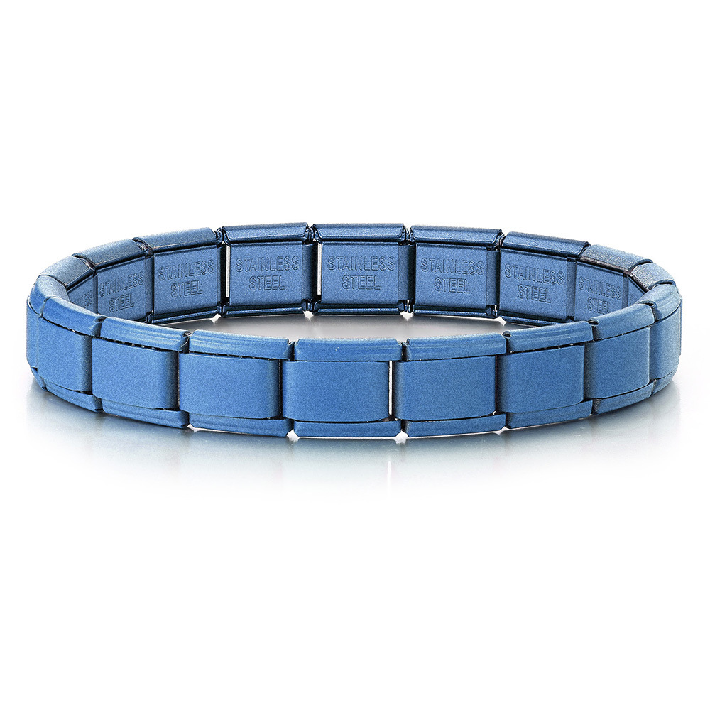 Matte electroplated Italian modular bracelet with elastic interlocking titanium steel watch strap accessories wholesale basic chain