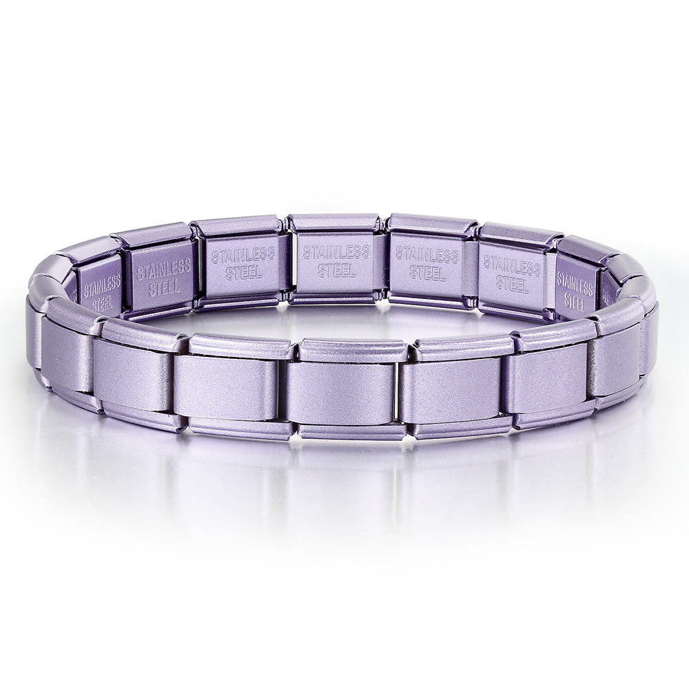Matte electroplated Italian modular bracelet with elastic interlocking titanium steel watch strap accessories wholesale basic chain