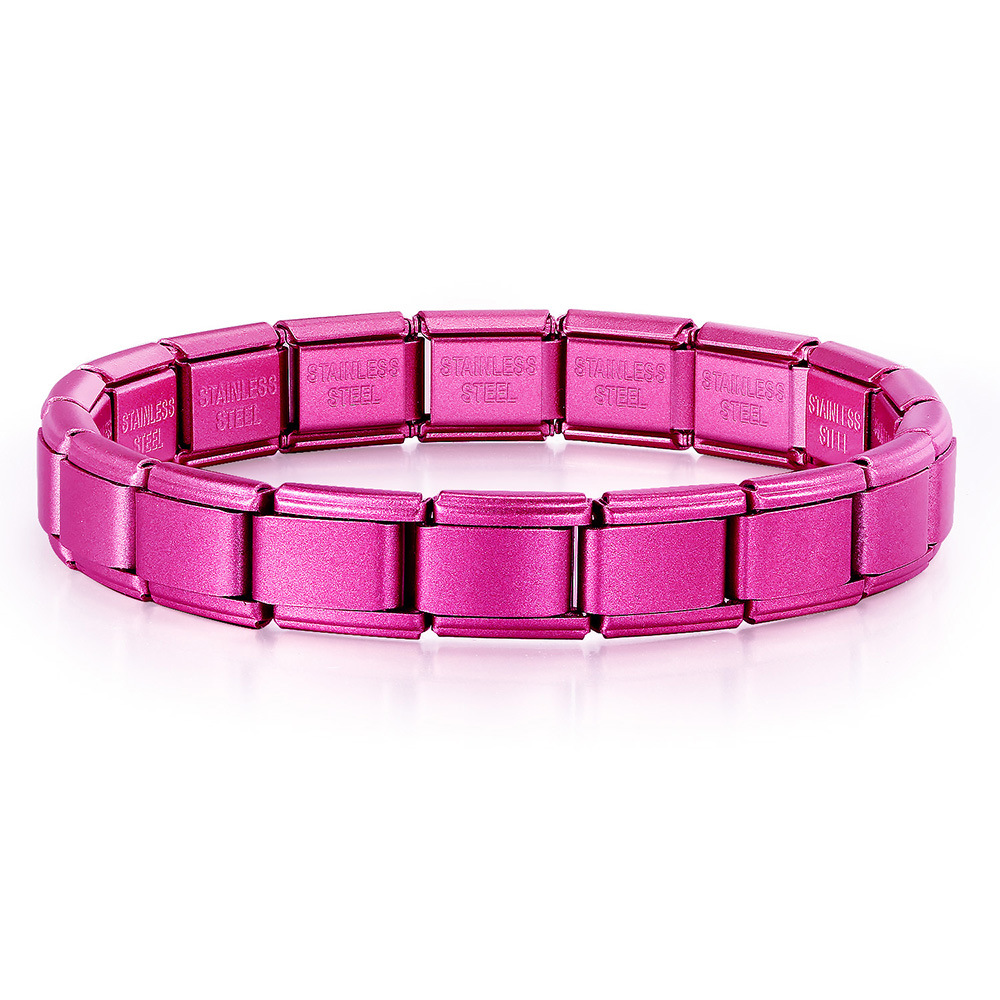 Matte electroplated Italian modular bracelet with elastic interlocking titanium steel watch strap accessories wholesale basic chain