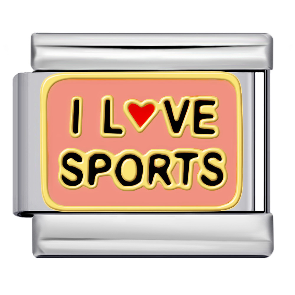 Sports Enthusiast Series Italian Modular Bracelet Stainless Steel Welded Pattern DIY Elastic Splicing Bangle Wholesale