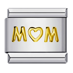 DIY Italian Modular Charm Bracelet with Gold and Silver Stamped Patterns, Titanium Steel