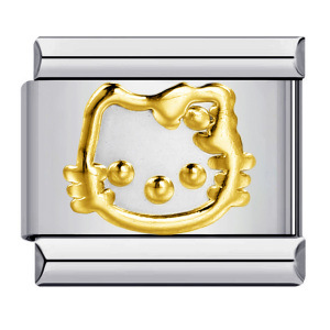 DIY Italian Modular Charm Bracelet with Gold and Silver Stamped Patterns, Titanium Steel