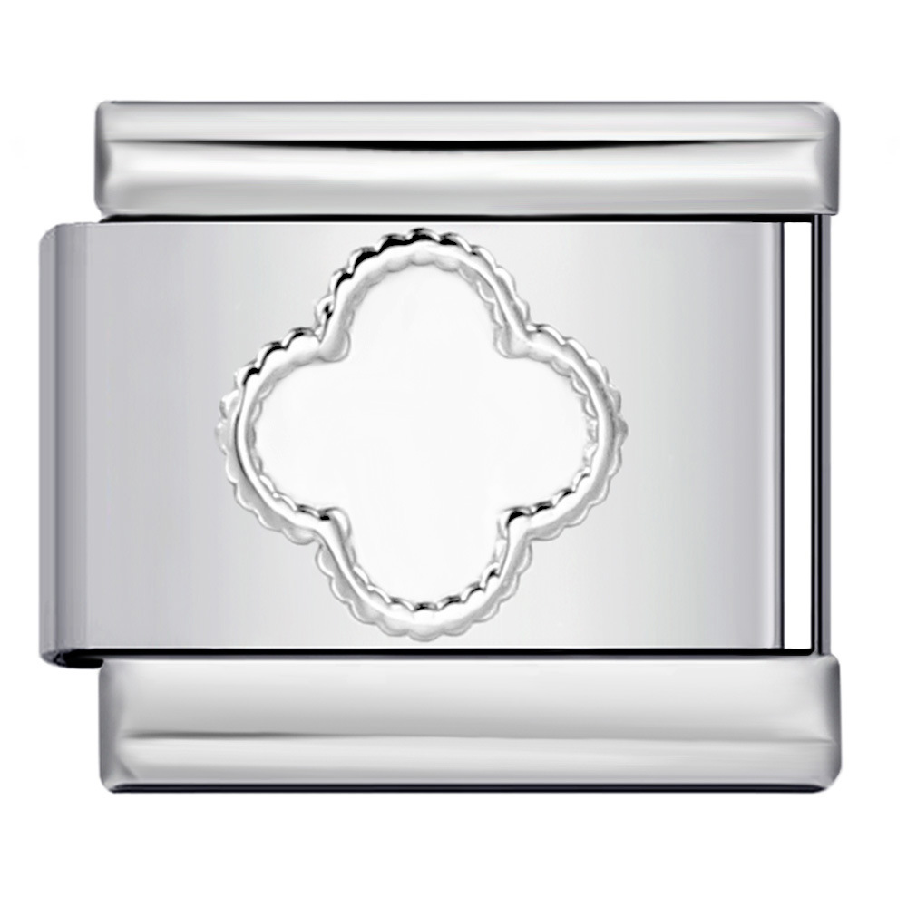 DIY Italian Modular Charm Bracelet with Gold and Silver Stamped Patterns, Titanium Steel
