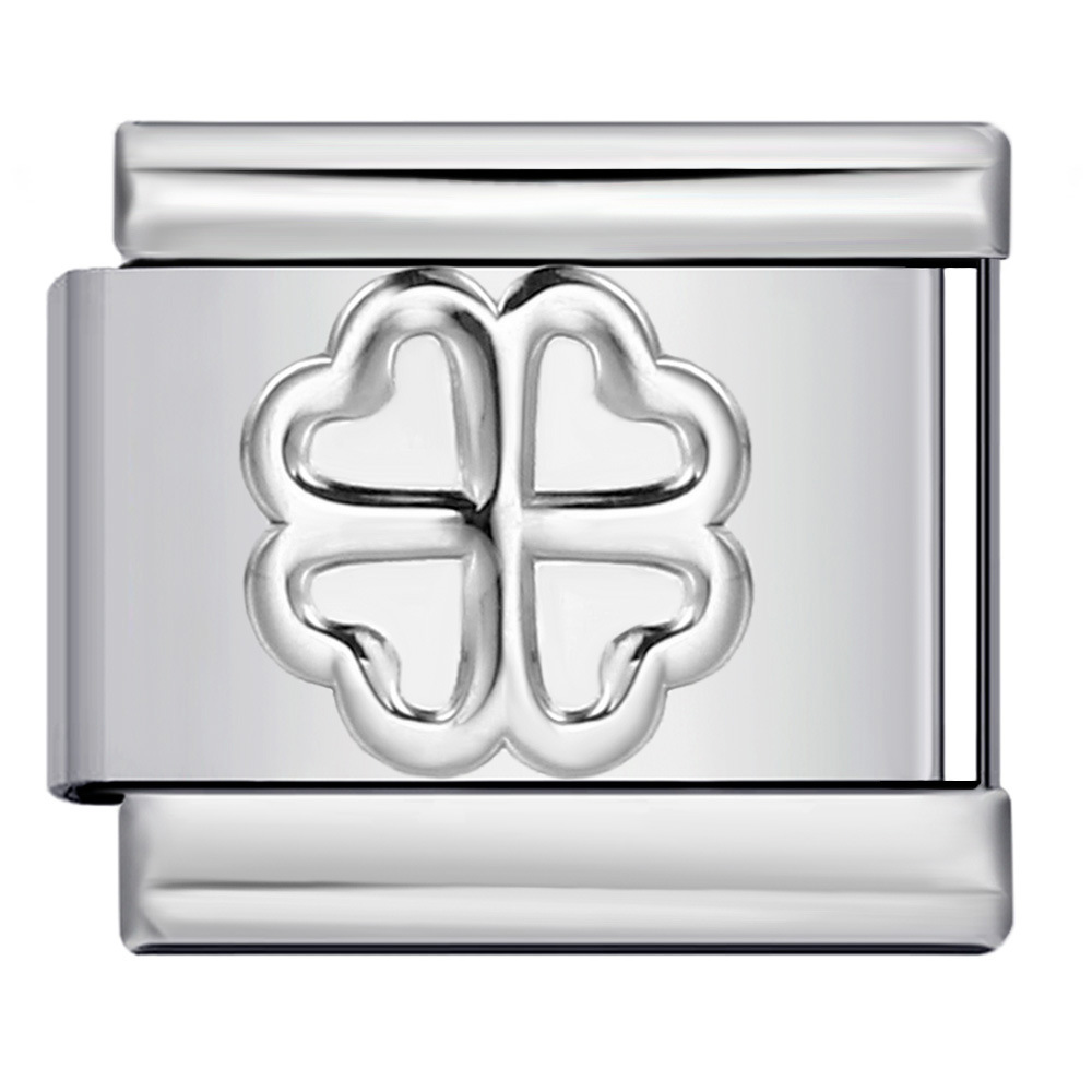 DIY Italian Modular Charm Bracelet with Gold and Silver Stamped Patterns, Titanium Steel