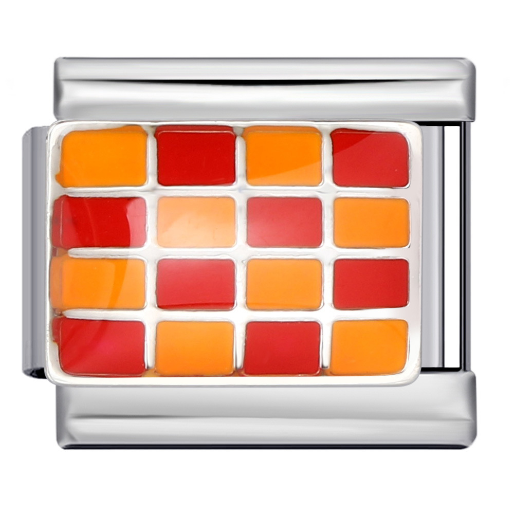 Fashionable Colorful Checkerboard Series Italian Modular Bracelet Titanium Steel Welded Oil Drip DIY Free Assembly Bangle