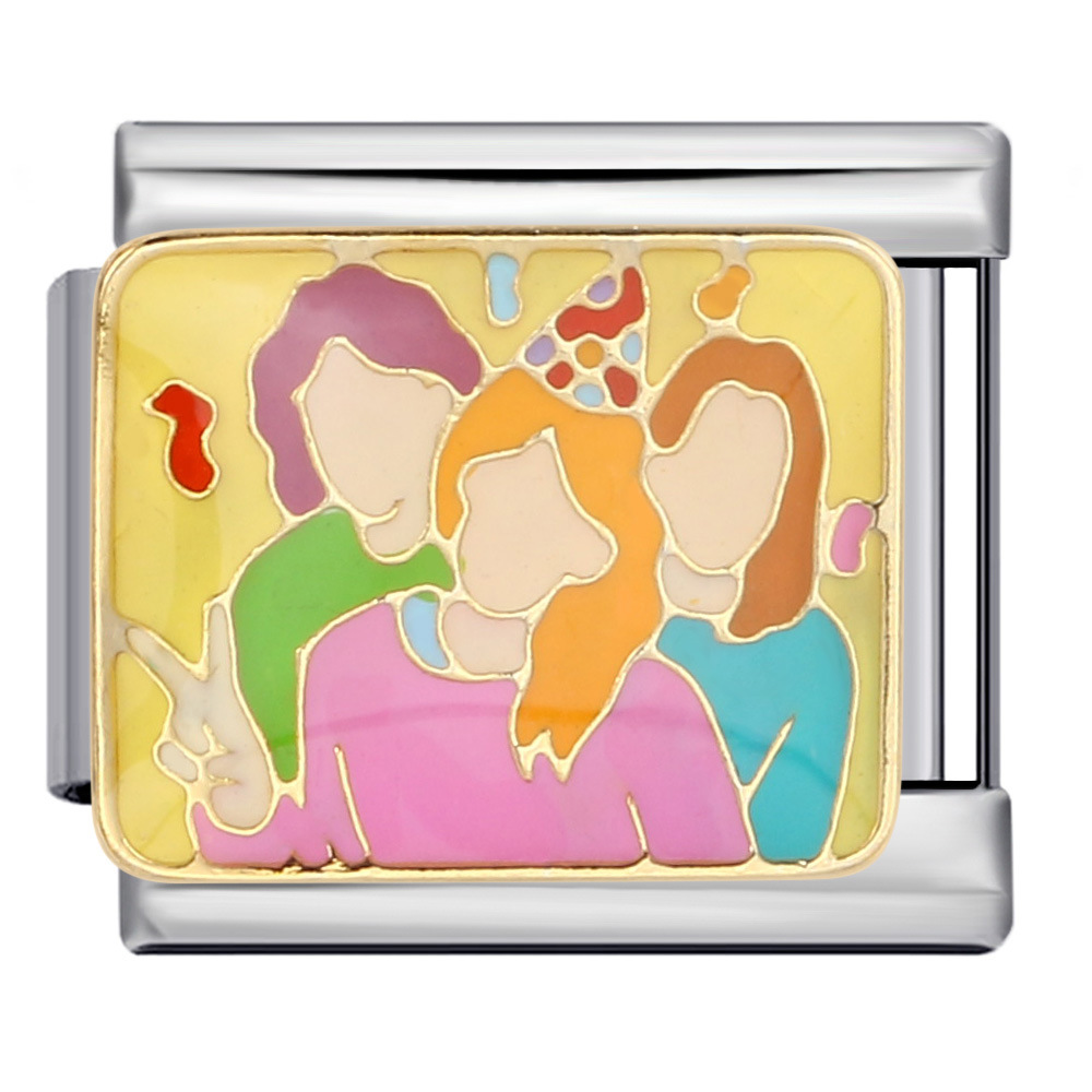 Birthday party Italian modular stainless steel DIY elastic bracelet accessories for girls wholesale