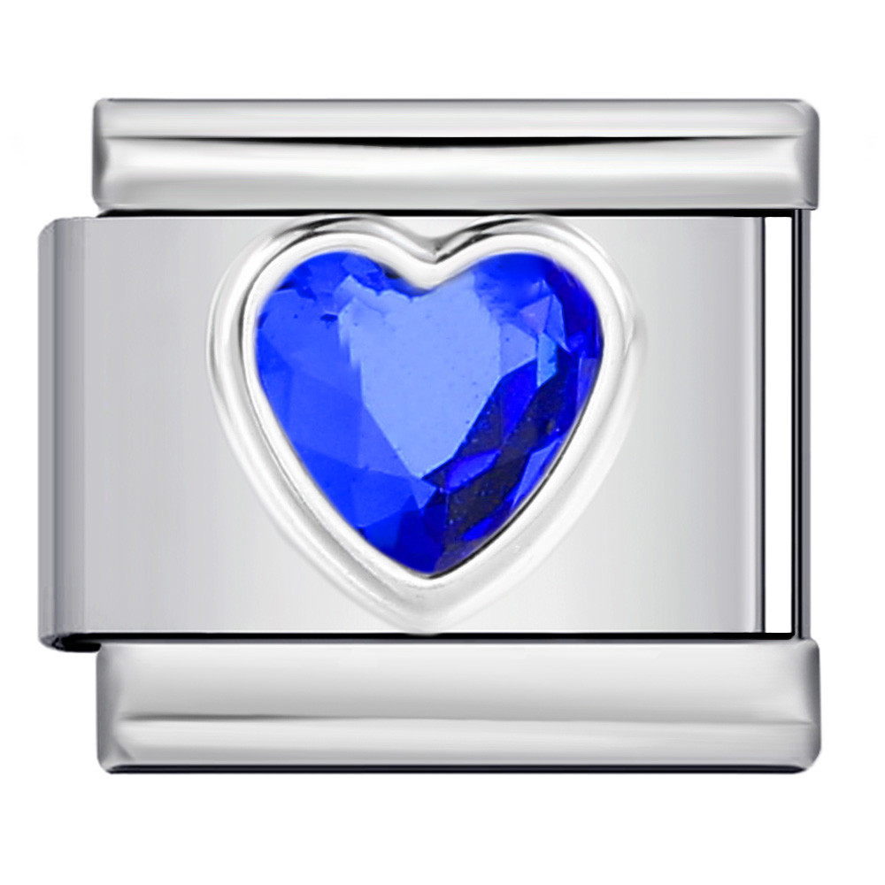 New Heart-Shaped Micro-Inlaid Gemstone Italian Modular Bracelet, Stainless Steel Stamped Crystal Elastic Bracelet Accessories