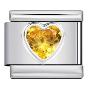 New Heart-Shaped Micro-Inlaid Gemstone Italian Modular Bracelet, Stainless Steel Stamped Crystal Elastic Bracelet Accessories