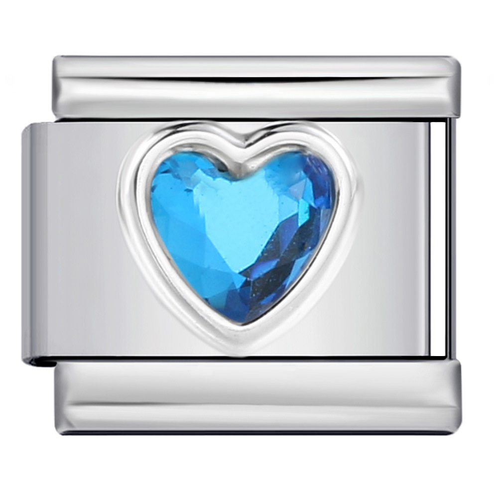 New Heart-Shaped Micro-Inlaid Gemstone Italian Modular Bracelet, Stainless Steel Stamped Crystal Elastic Bracelet Accessories
