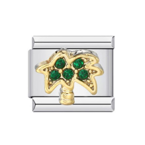 Green titanium steel welded gold-plated oil-dripping bracelet, cartoon DIY Italian modular bracelet accessories wholesale.