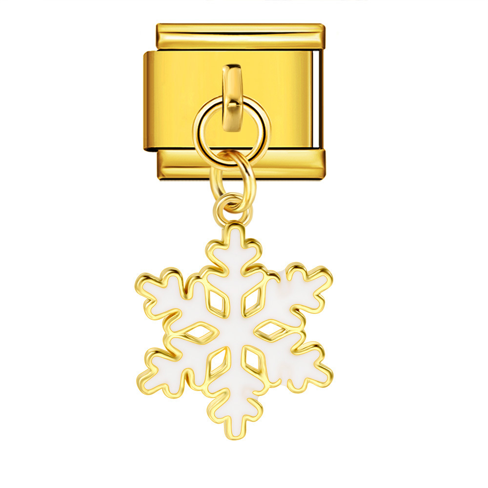 Single hook Christmas Italian modular bracelet with gold base and elastic splicing DIY titanium steel watch strap chain