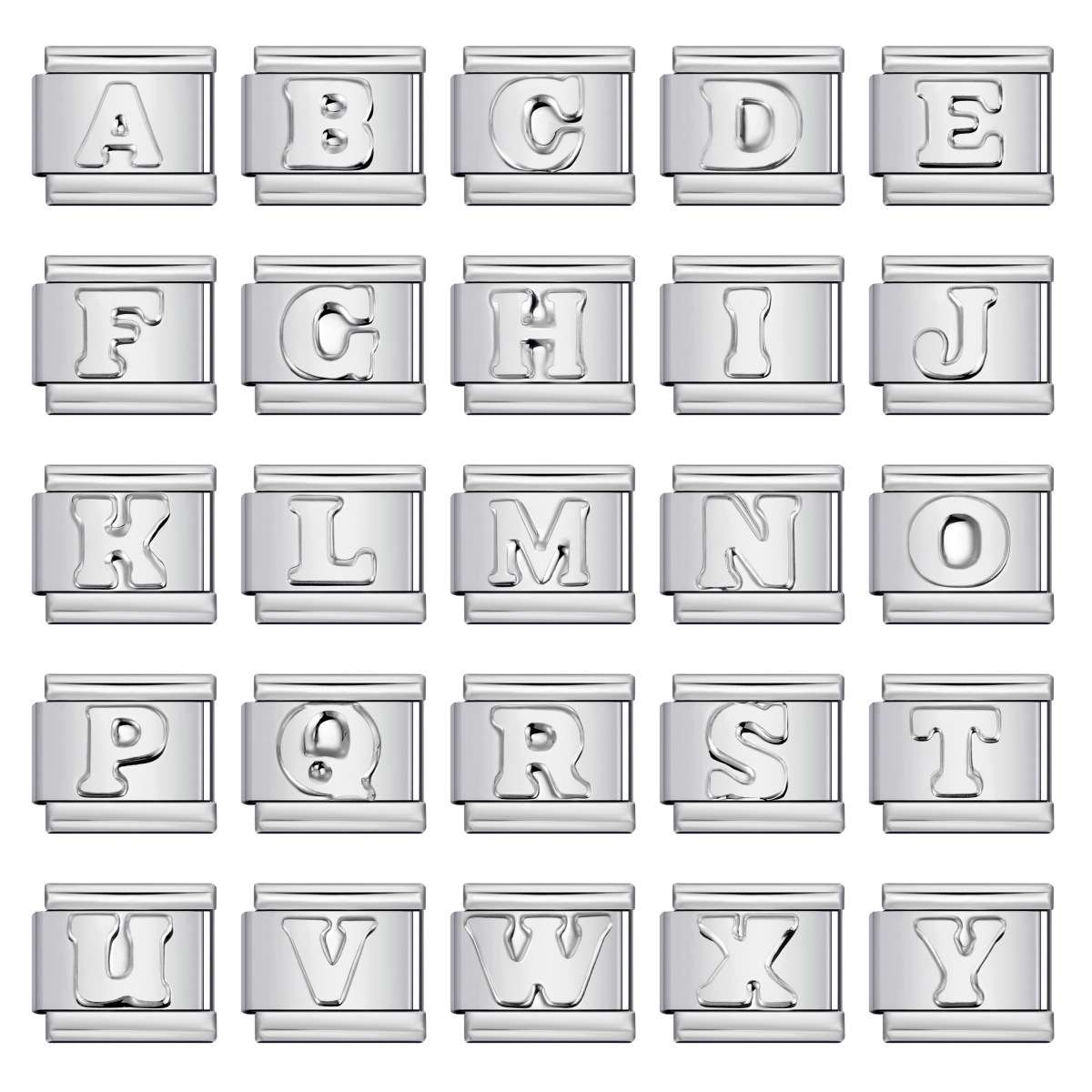 New Un-dripping Series Bracelet in Titanium Steel with 26 English Letters, DIY Italian Modular Bracelet Accessories
