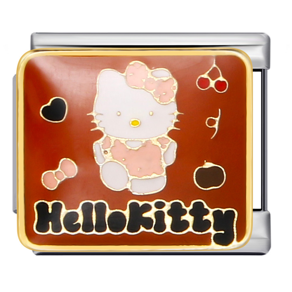 Cute cartoon pattern Italian modular bracelet titanium steel welded oil dripping DIY watch strap chain accessories wholesale