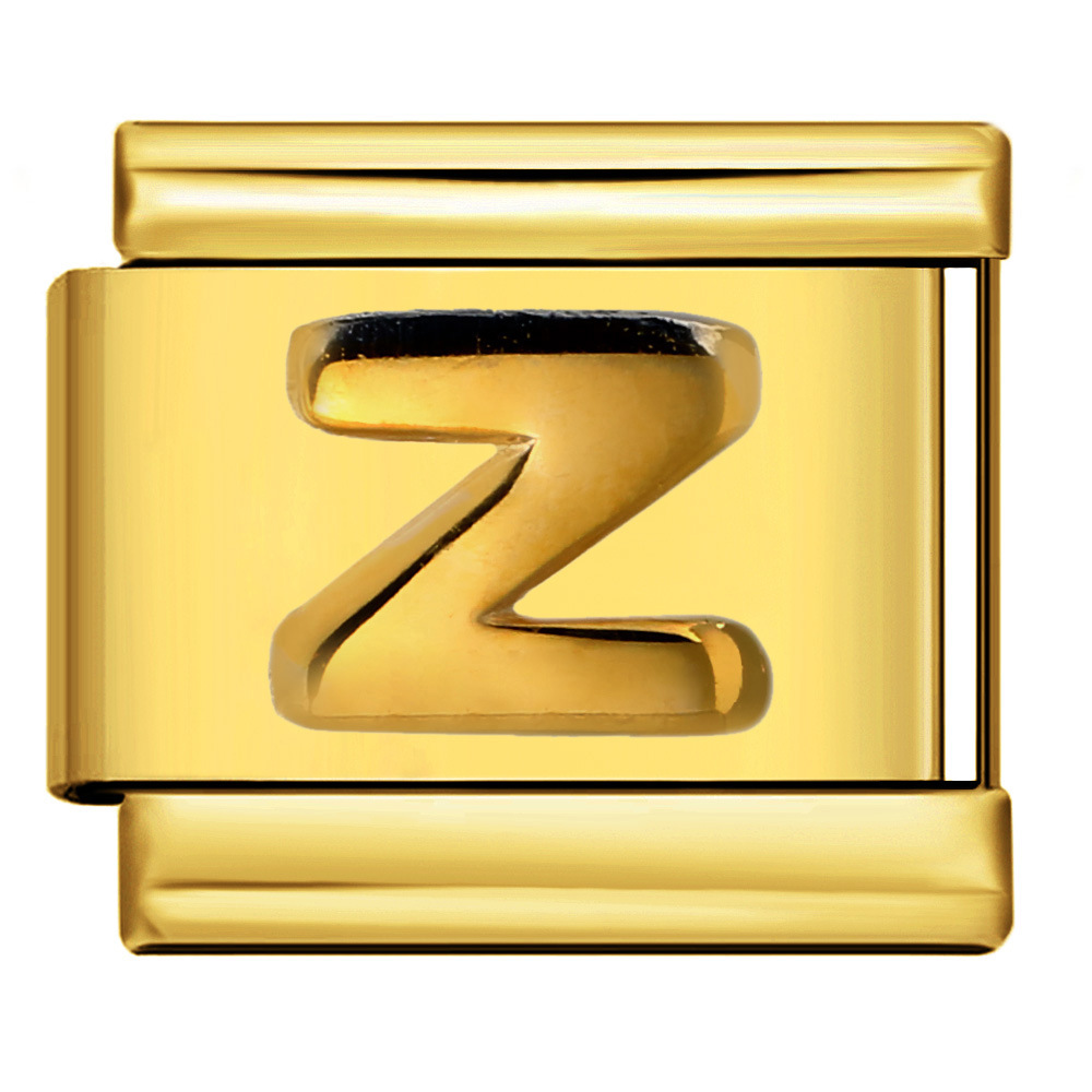 Gold embossed letter series Italian modular bracelet titanium steel stamping DIY elastic splicing bracelet accessories