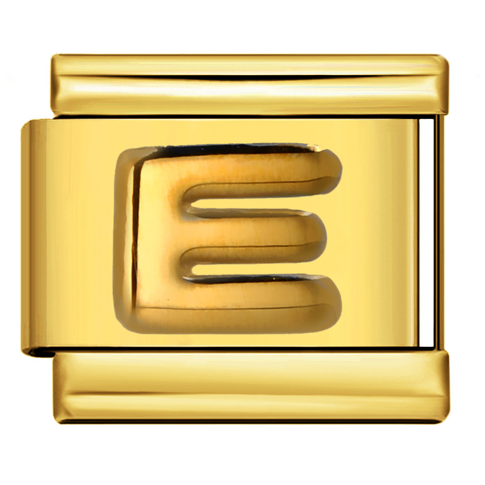 Gold embossed letter series Italian modular bracelet titanium steel stamping DIY elastic splicing bracelet accessories