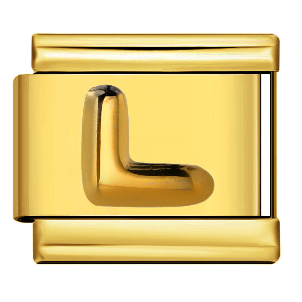 Gold embossed letter series Italian modular bracelet titanium steel stamping DIY elastic splicing bracelet accessories