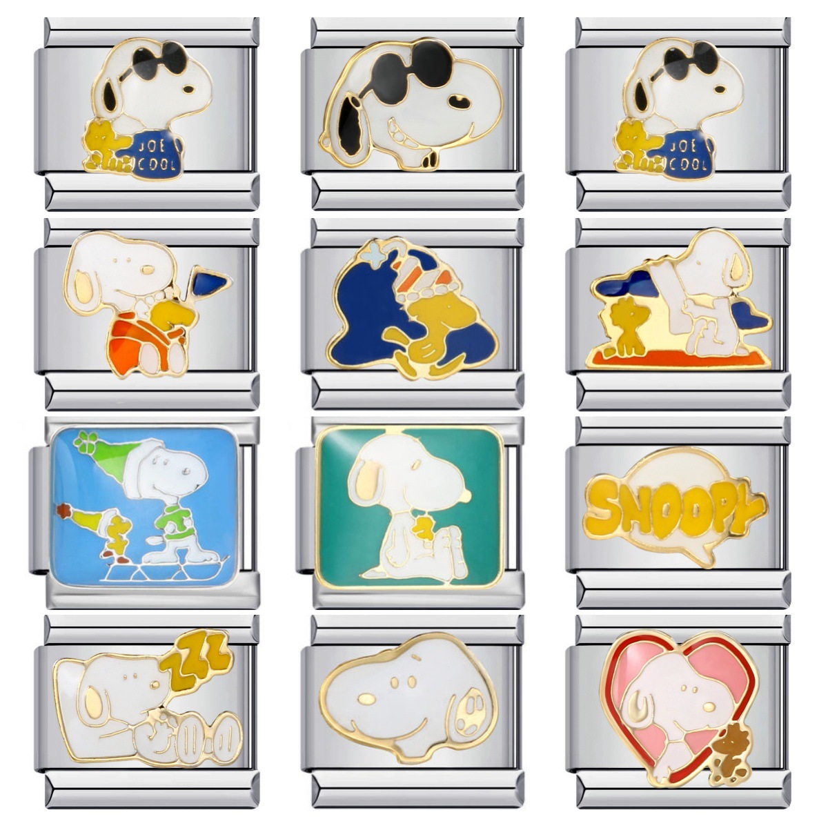 Classic Cartoon Puppy DIY Bracelet Stainless Steel Italian Modular Bracelet Titanium Steel Welded Oil-Drip Watch Strap Chain