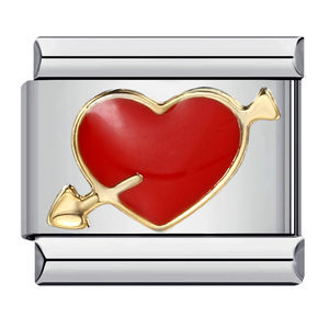 Romantic Valentine's Day Sweet Series Italian Modular Bracelet Titanium Steel Welded Oil Drip Pattern DIY Bracelet