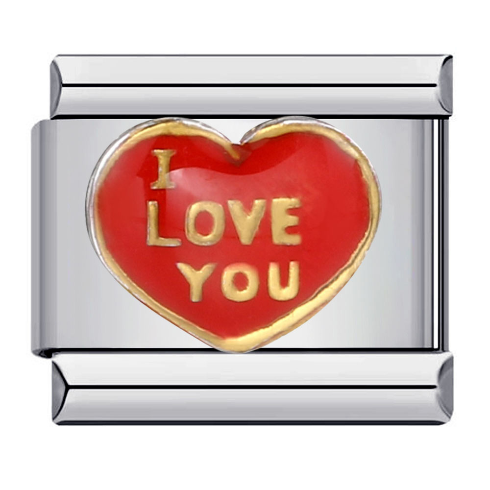 Romantic Valentine's Day Sweet Series Italian Modular Bracelet Titanium Steel Welded Oil Drip Pattern DIY Bracelet