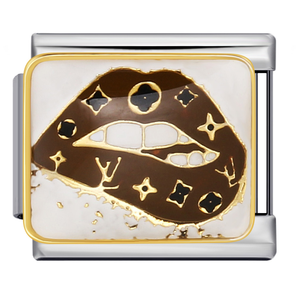 Valentine's Day gift: perfume, lipstick, Italian modular bracelet, titanium steel gold-plated welded DIY watch strap chain/bangle