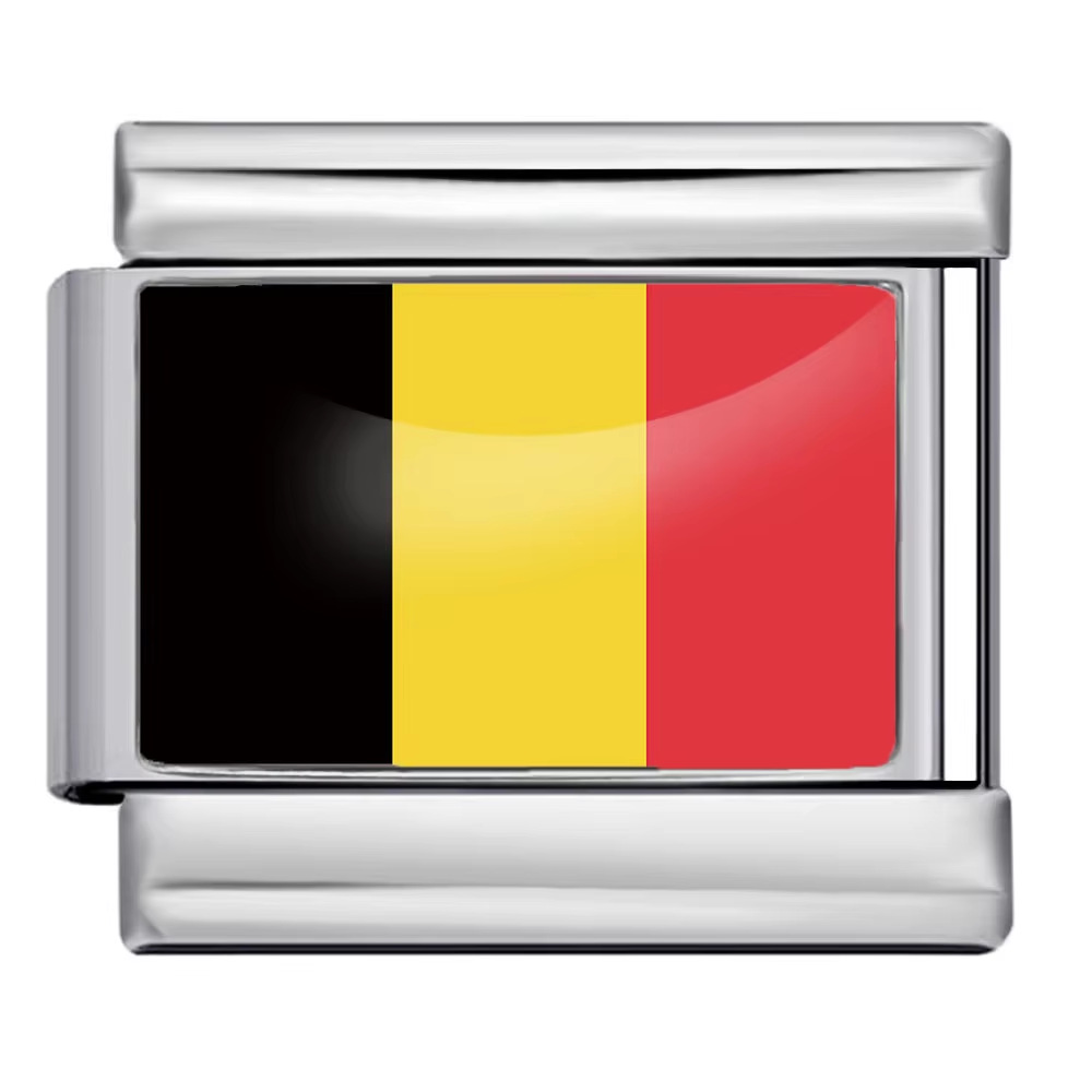 Hot-selling new world flag photo epoxy series titanium steel DIY Italian modular bracelet accessories wholesale