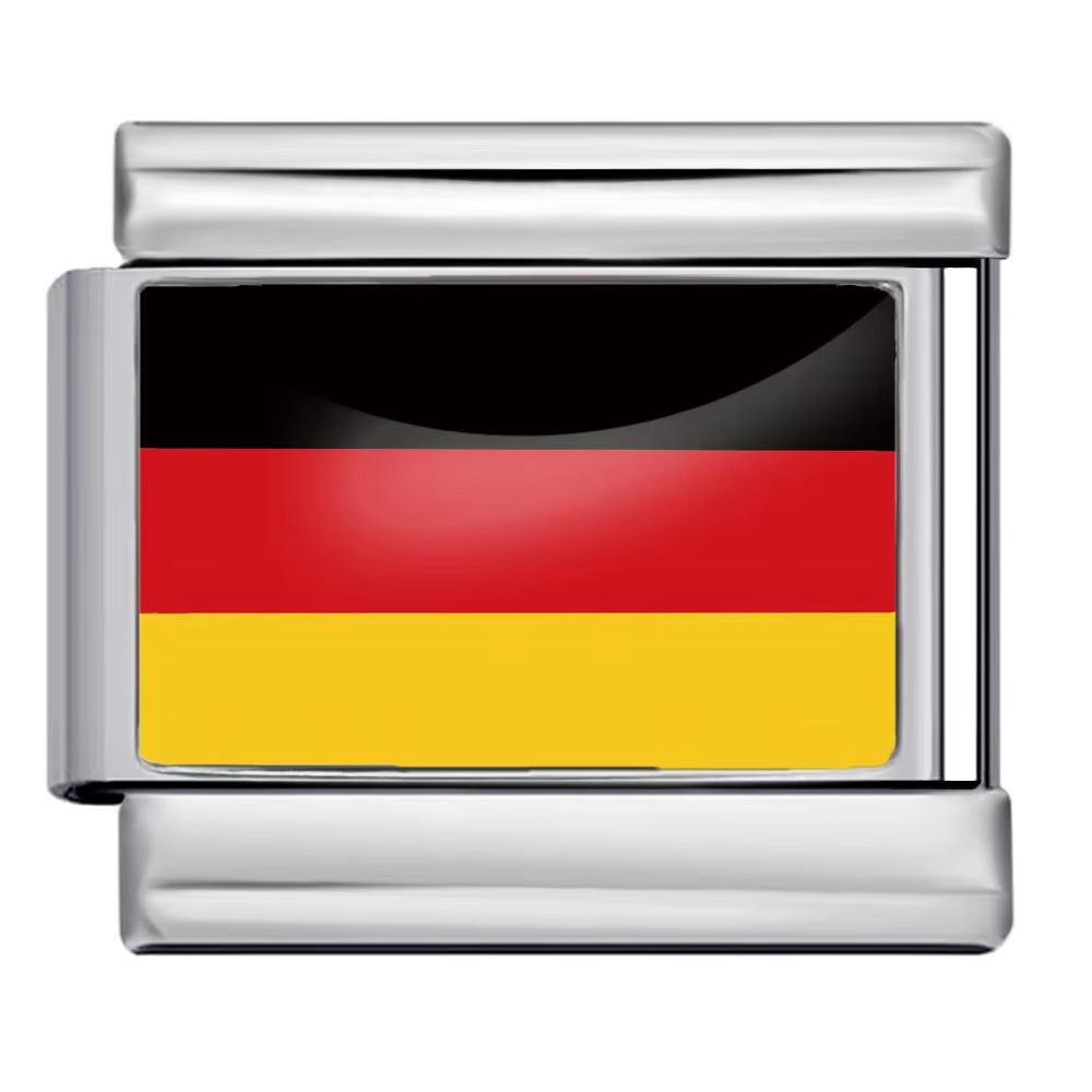 Hot-selling new world flag photo epoxy series titanium steel DIY Italian modular bracelet accessories wholesale