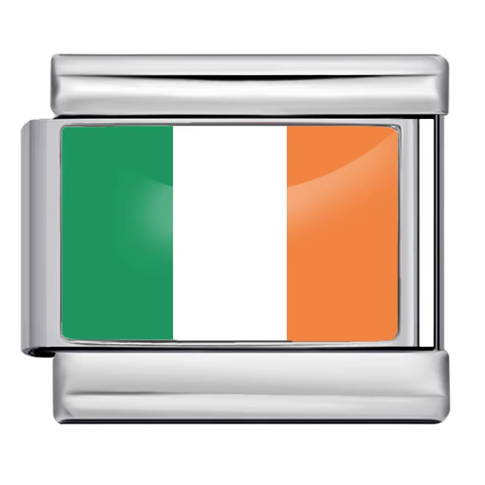 Hot-selling new world flag photo epoxy series titanium steel DIY Italian modular bracelet accessories wholesale