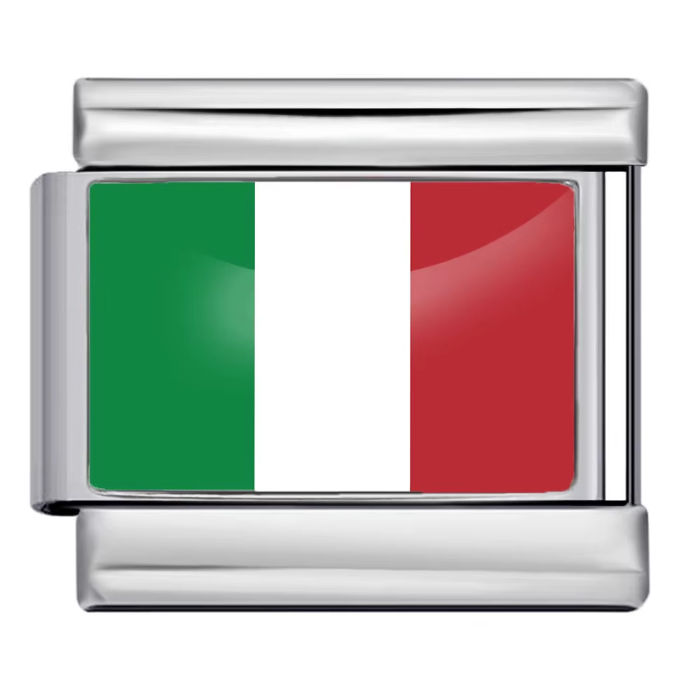 Hot-selling new world flag photo epoxy series titanium steel DIY Italian modular bracelet accessories wholesale