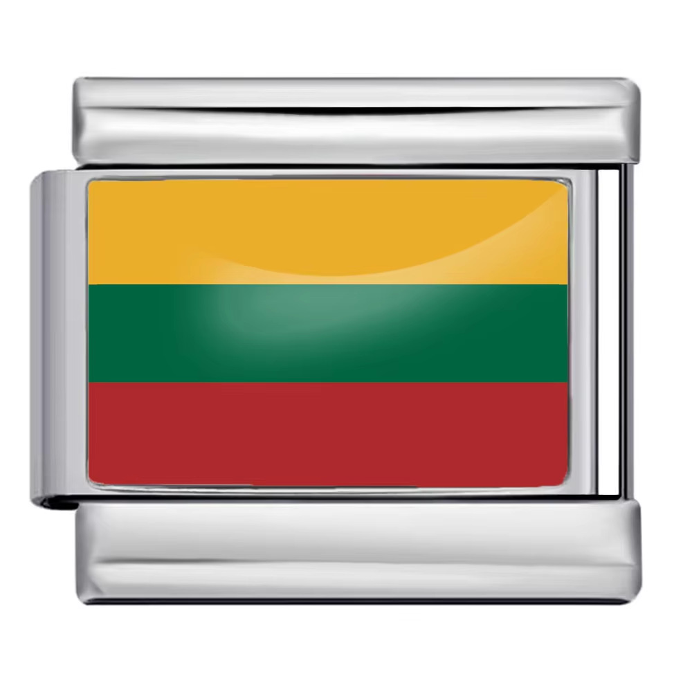 Hot-selling new world flag photo epoxy series titanium steel DIY Italian modular bracelet accessories wholesale