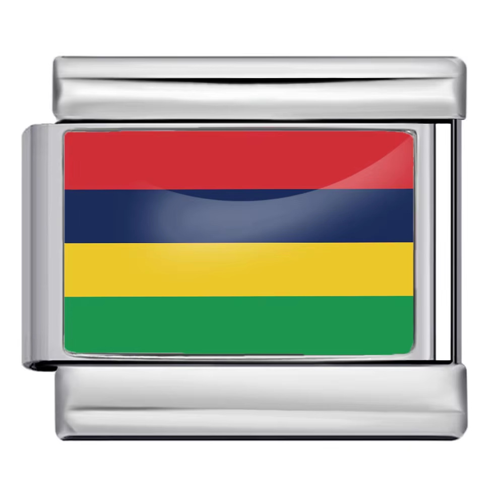 Hot-selling new world flag photo epoxy series titanium steel DIY Italian modular bracelet accessories wholesale