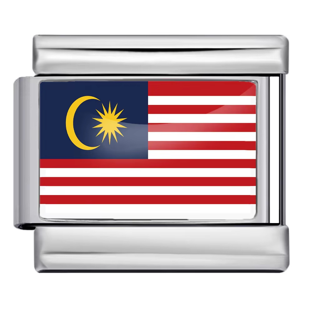 Hot-selling new world flag photo epoxy series titanium steel DIY Italian modular bracelet accessories wholesale